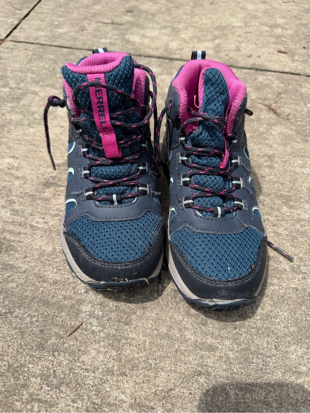 Merrell Navy and Pink Kids' Trail Sneakers